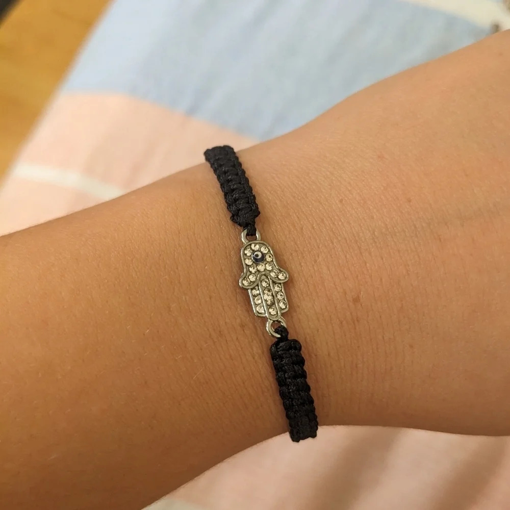 String Tie Hamsa Adjustable  Bracelet